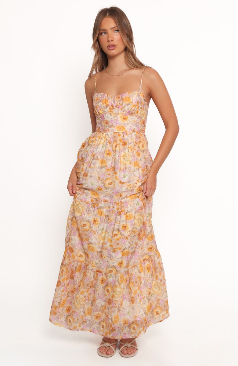 Petal & Pup Marco Floral Tiered Cotton Blend Maxi Dress, Alternate, color, Floral