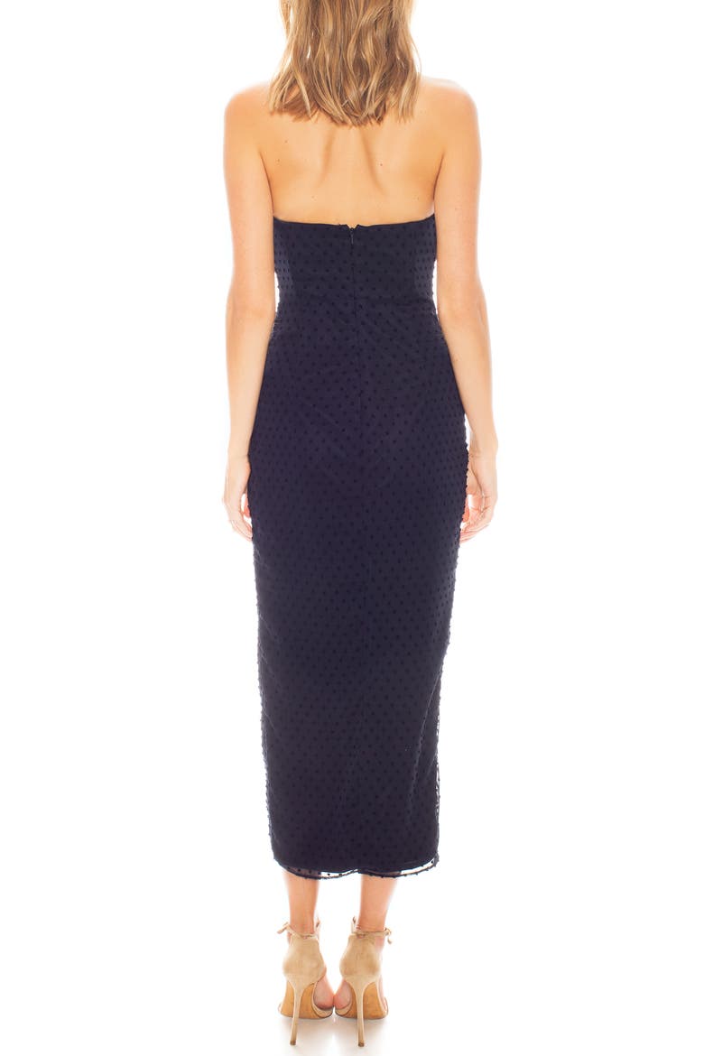 Come On Home Clip Dot Strapless Dress, Alternate, color, NAVY