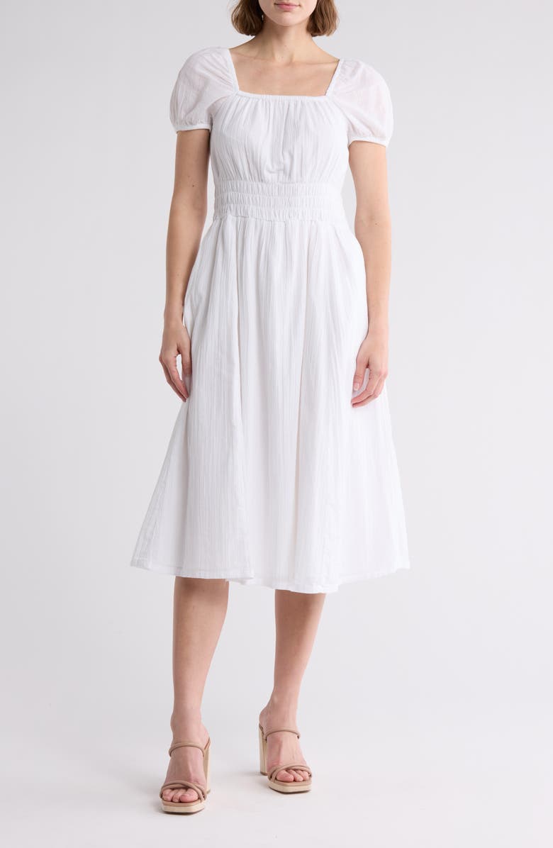 Melrose and Market Puff Sleeve Midi Dress, Main, color, 