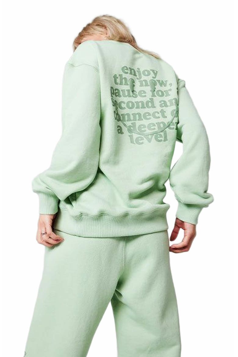 Smiley Connections Crewneck, Main, color, GREEN