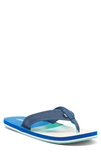 Izod Stripe Print Flip Flop Sandal In Navy/navy