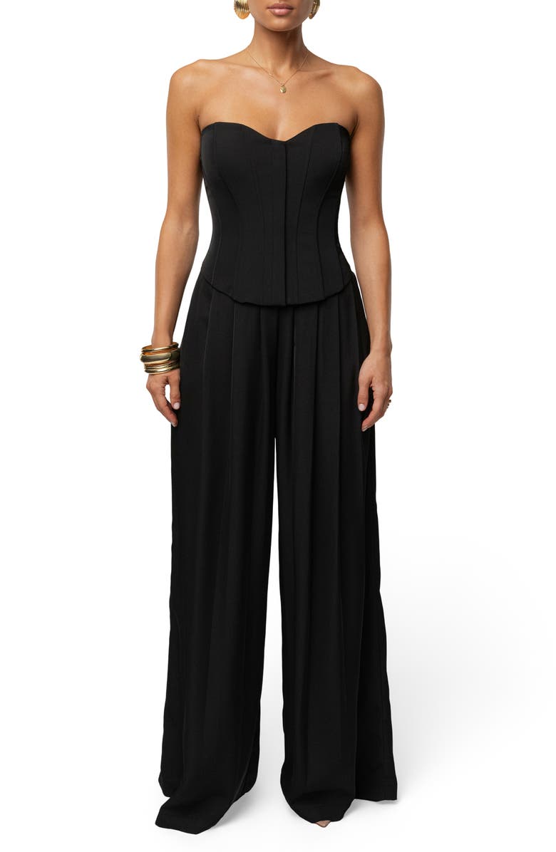 JLUXLABEL VIiv Satin Strapless Bustier Top, Alternate, color,