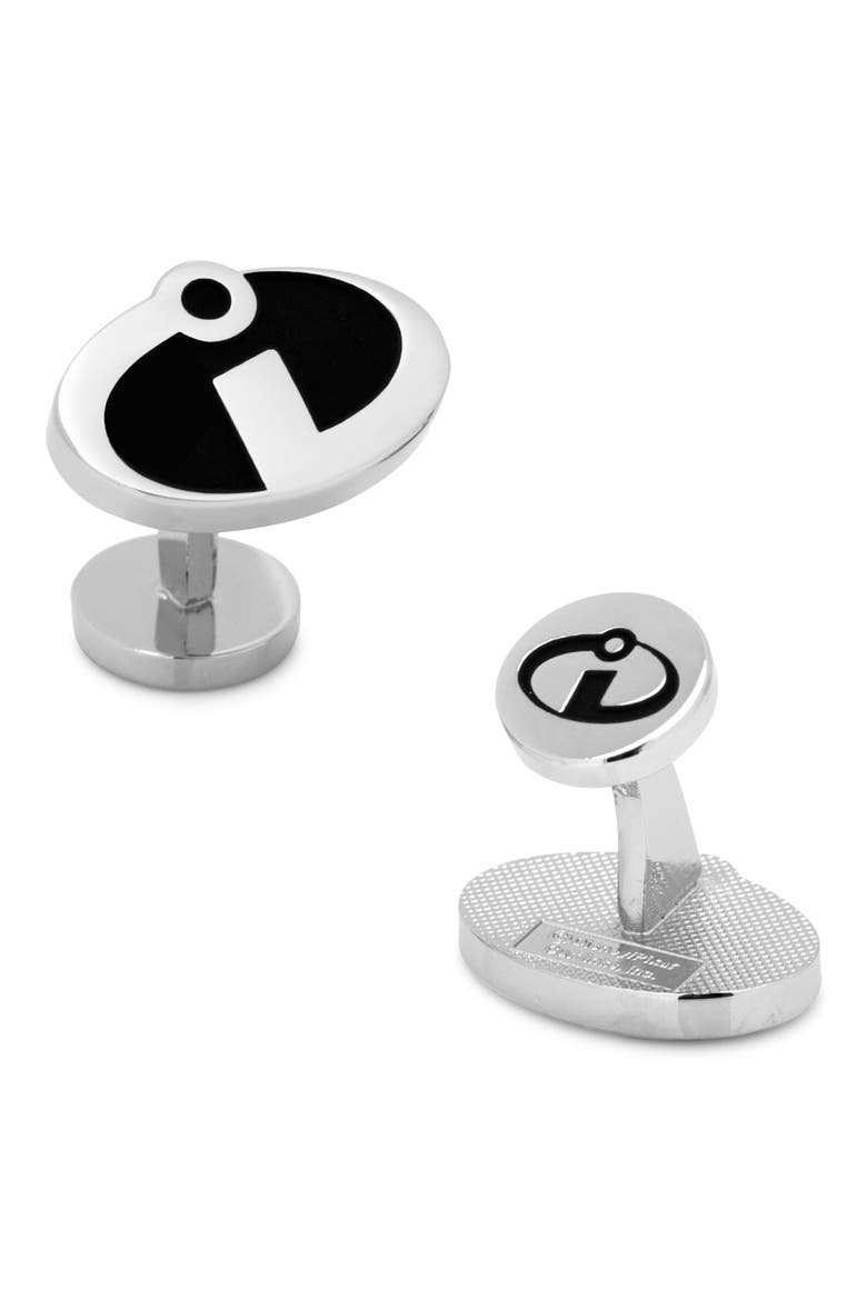 The Incredibles Logo Cuff Links, Main, color, SILVER