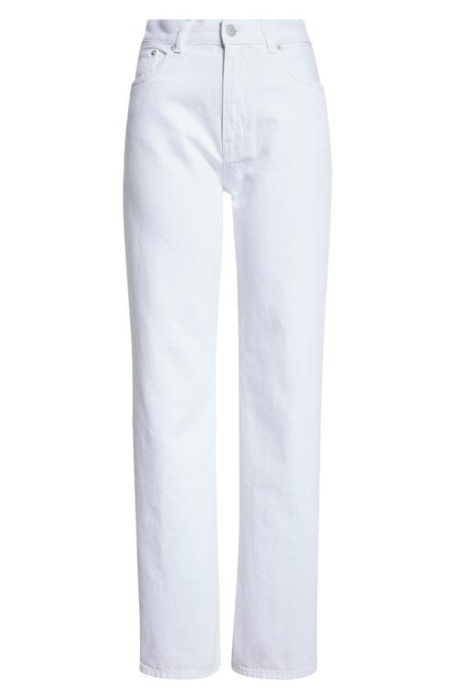 Shop Haikure Korea High Waist Straight Leg Jeans In Optical White