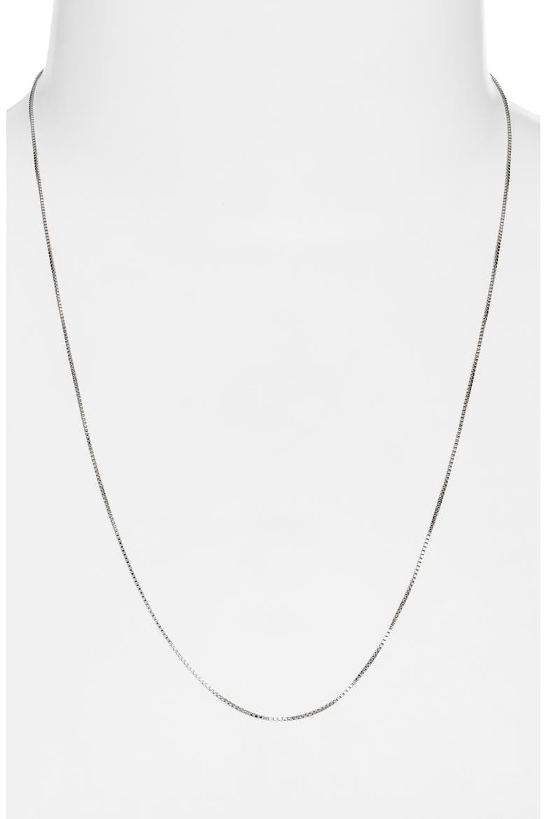 Box Chain Necklace, Alternate, color, STERLING SILVER