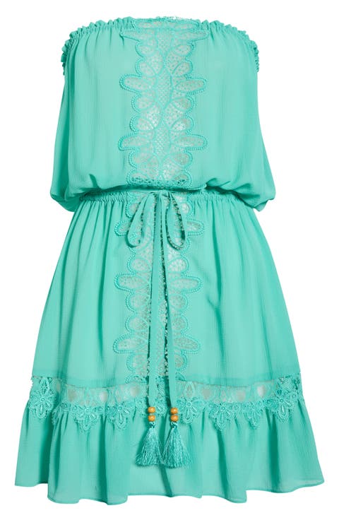 Strapless Embrodiered Cover-Up Dress