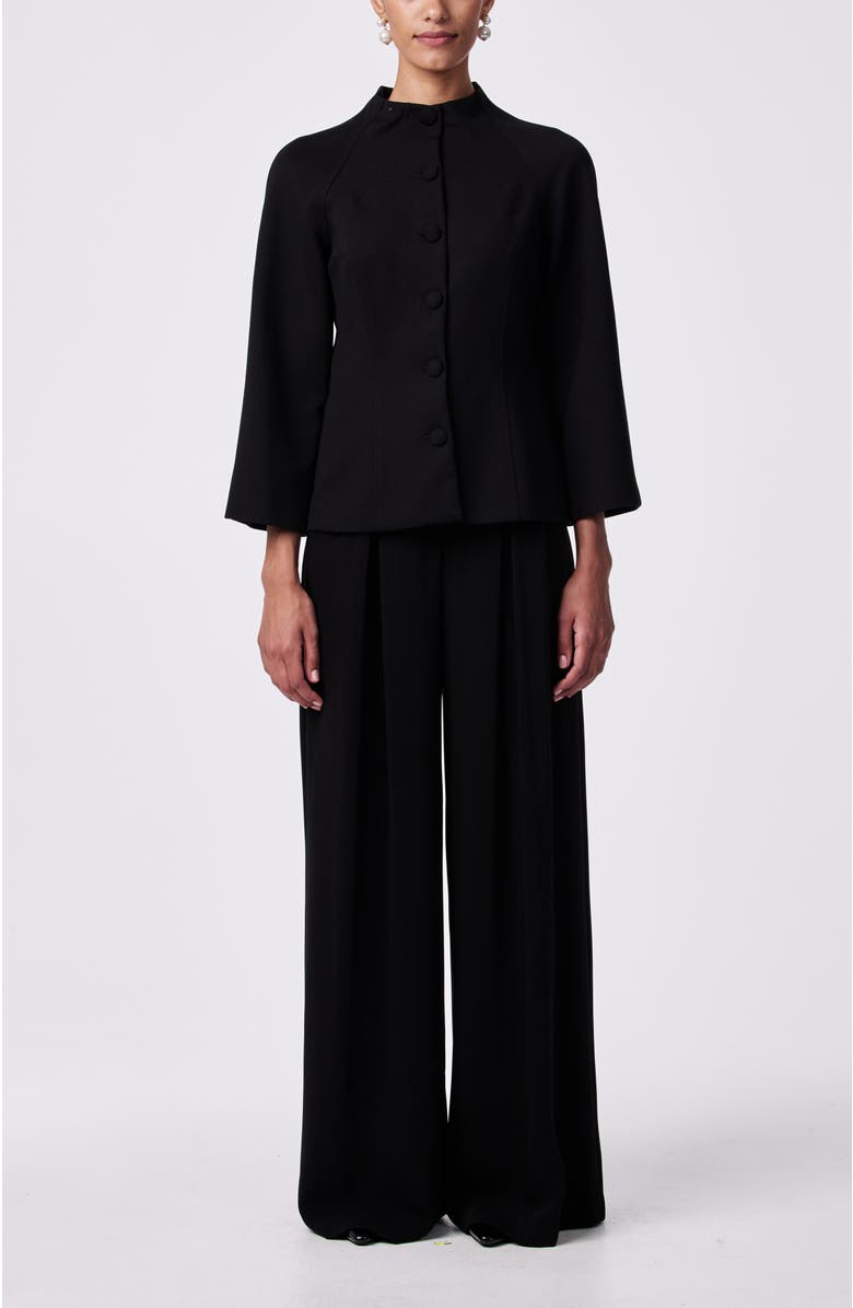 Trina Turk Woods Ponte Jacket, Alternate, color, Black