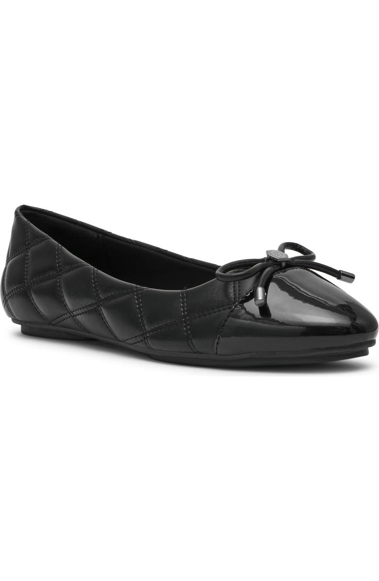 Anne Klein Leyton Cap Toe Ballet Flat, Main, color, Black Pu