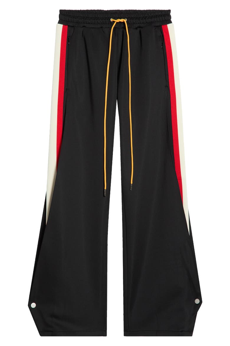 Striped Snap Pants, Alternate, color, BLACK/RED