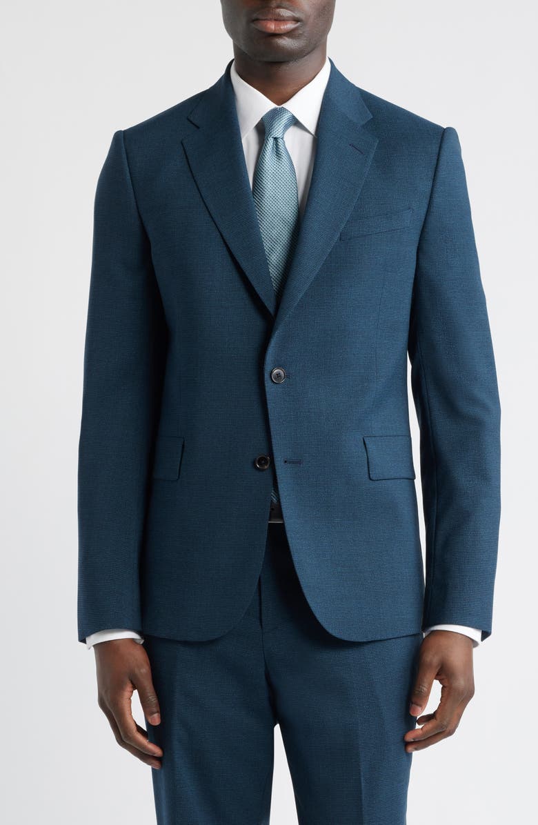 Paul Smith Camberwell Tailored Fit Water Repellent Dark Green Wool Suit, Alternate, color, Petrol Green