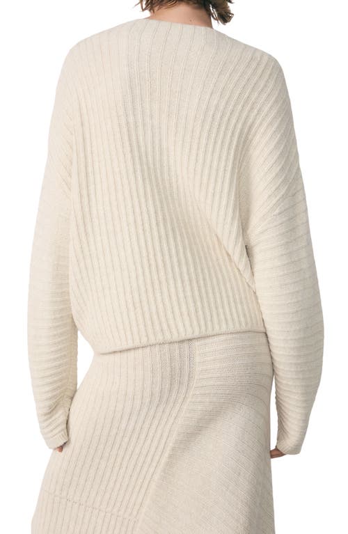 Shop Mango Oversize Rib Sweater In Ecru