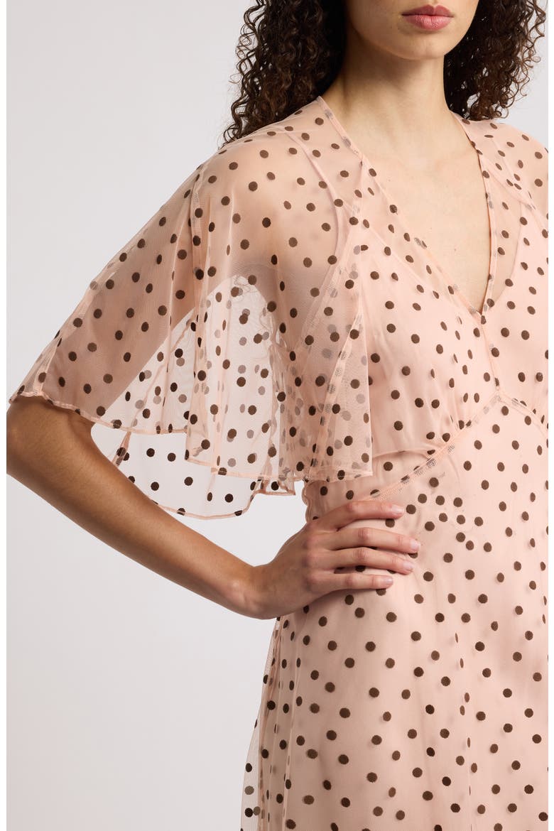 The Festal Dot Print Maxi Dress, Alternate, color, PINK DOT
