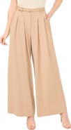 Halogen® Belted Pleated High Waist Wide Leg Pants