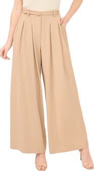 Halogen® Belted Pleated High Waist Wide Leg Pants