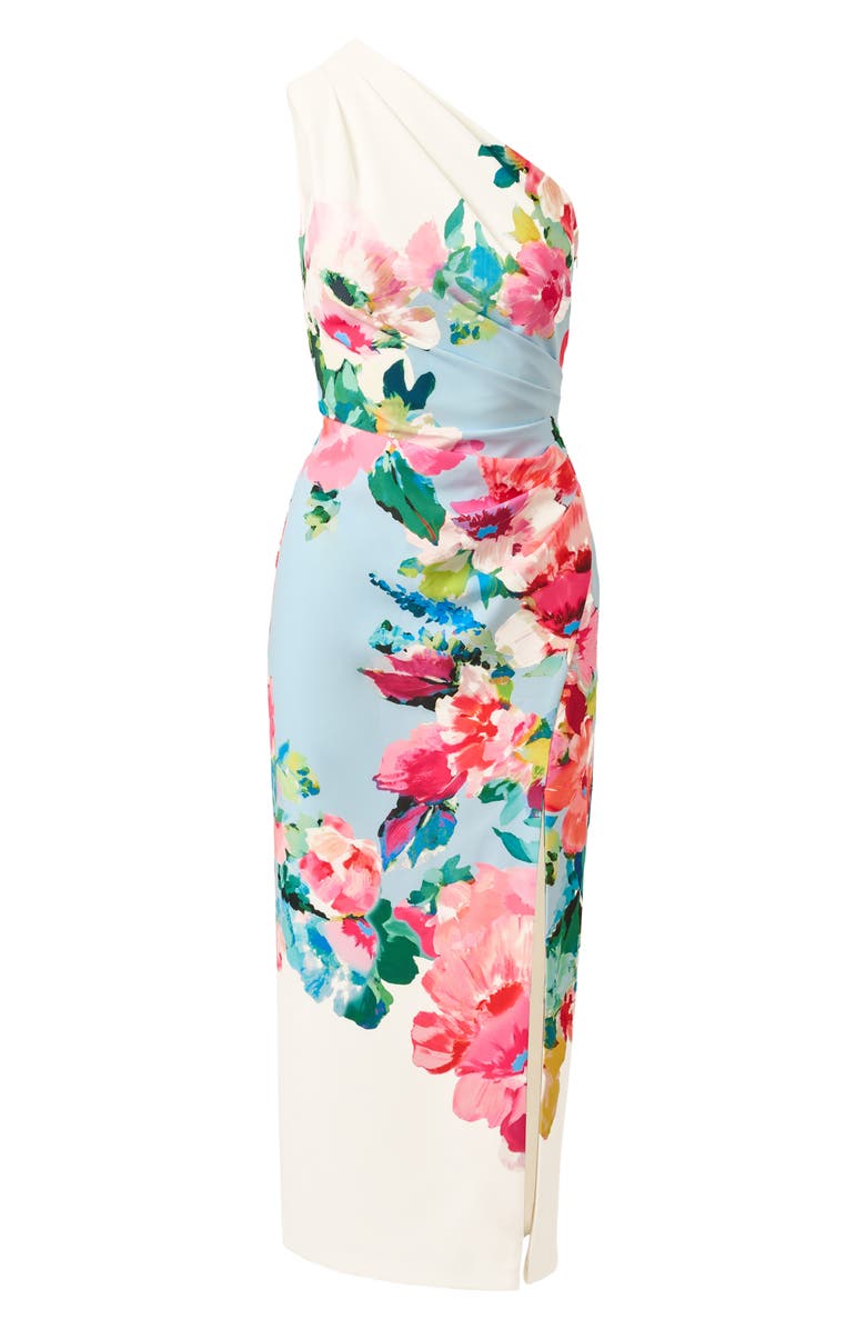 Adrianna Papell One-Shoulder Border Gown, Alternate, color, 