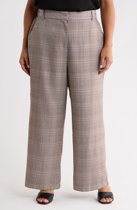 Mulvane High Waist Plaid Wide Leg Pants
