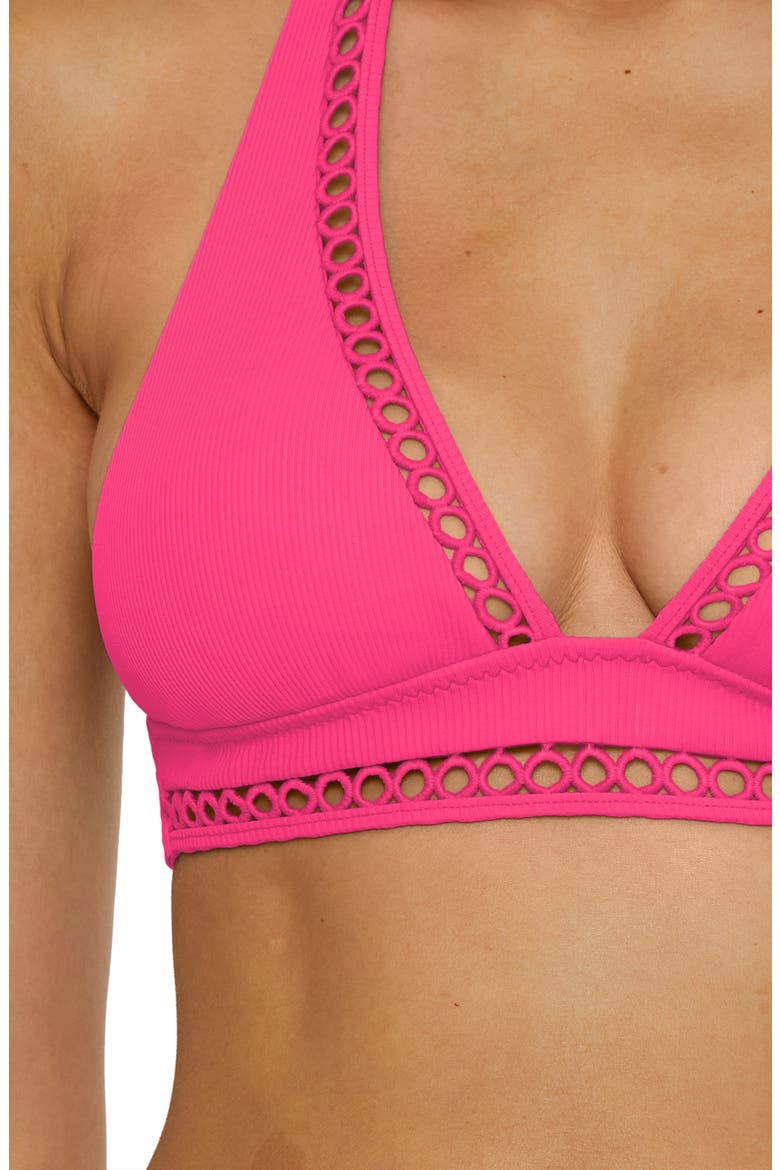 Modern Edge Halter Bikini Top, Alternate, color, PUNCH
