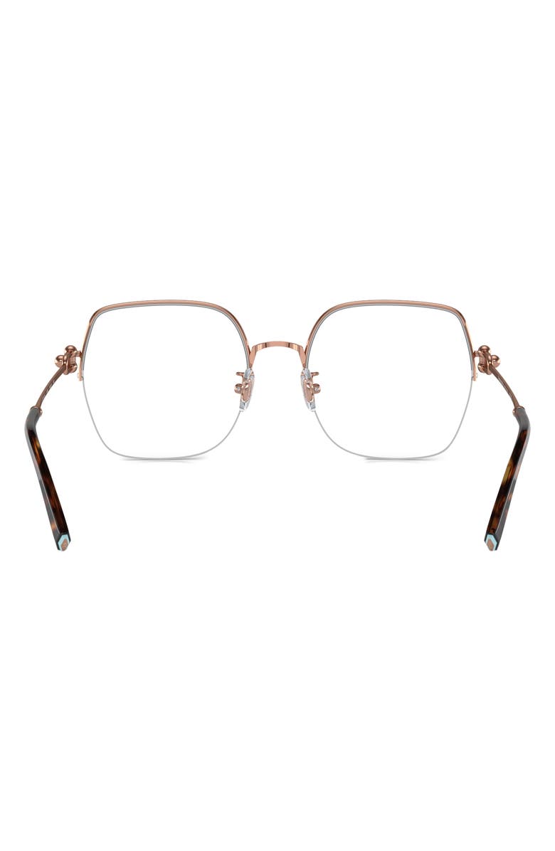 Tiffany & Co. 56mm Square Optical Glasses, Alternate, color, Rose Gold