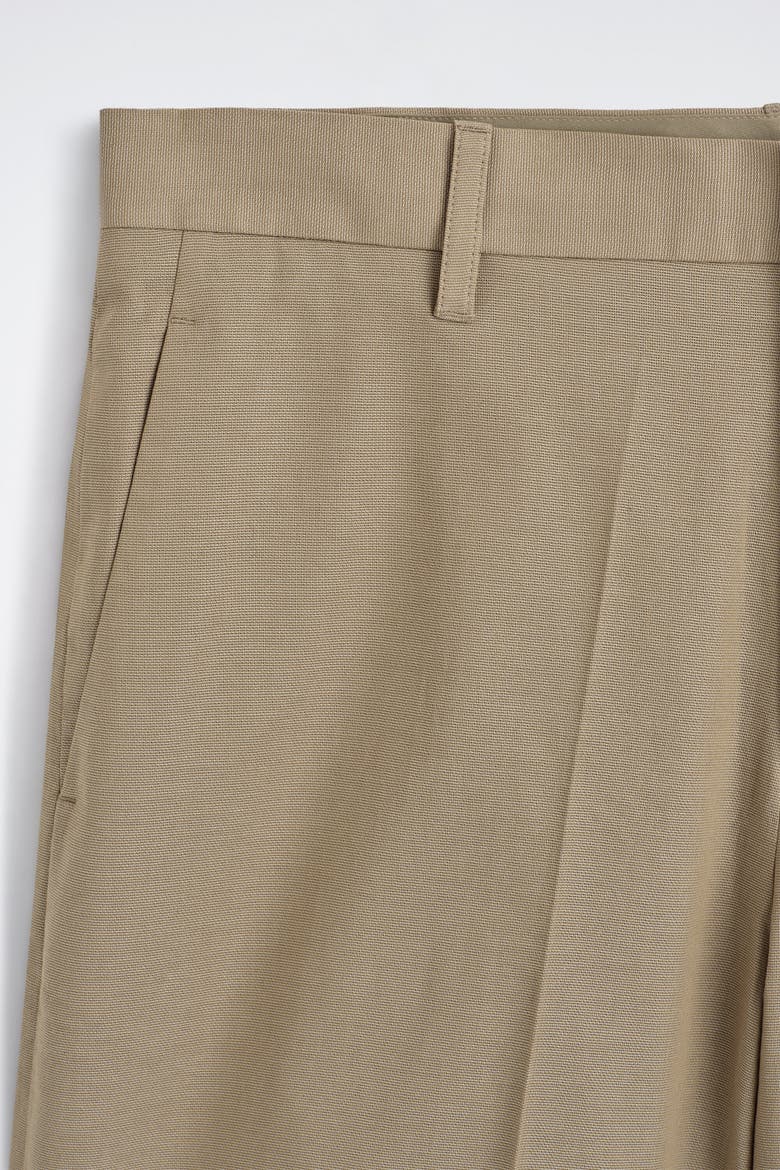 Tailored Textured Cotton Shorts, Alternate, color, BEIGE