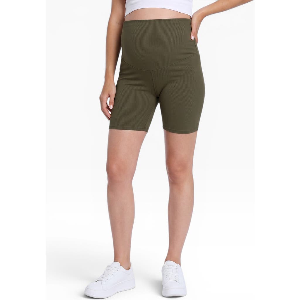 MOTHERHOOD MATERNITY 6 1/2" Ribbed Maternity Biker Short in Deep Depths at Nordstrom, Size X-Large