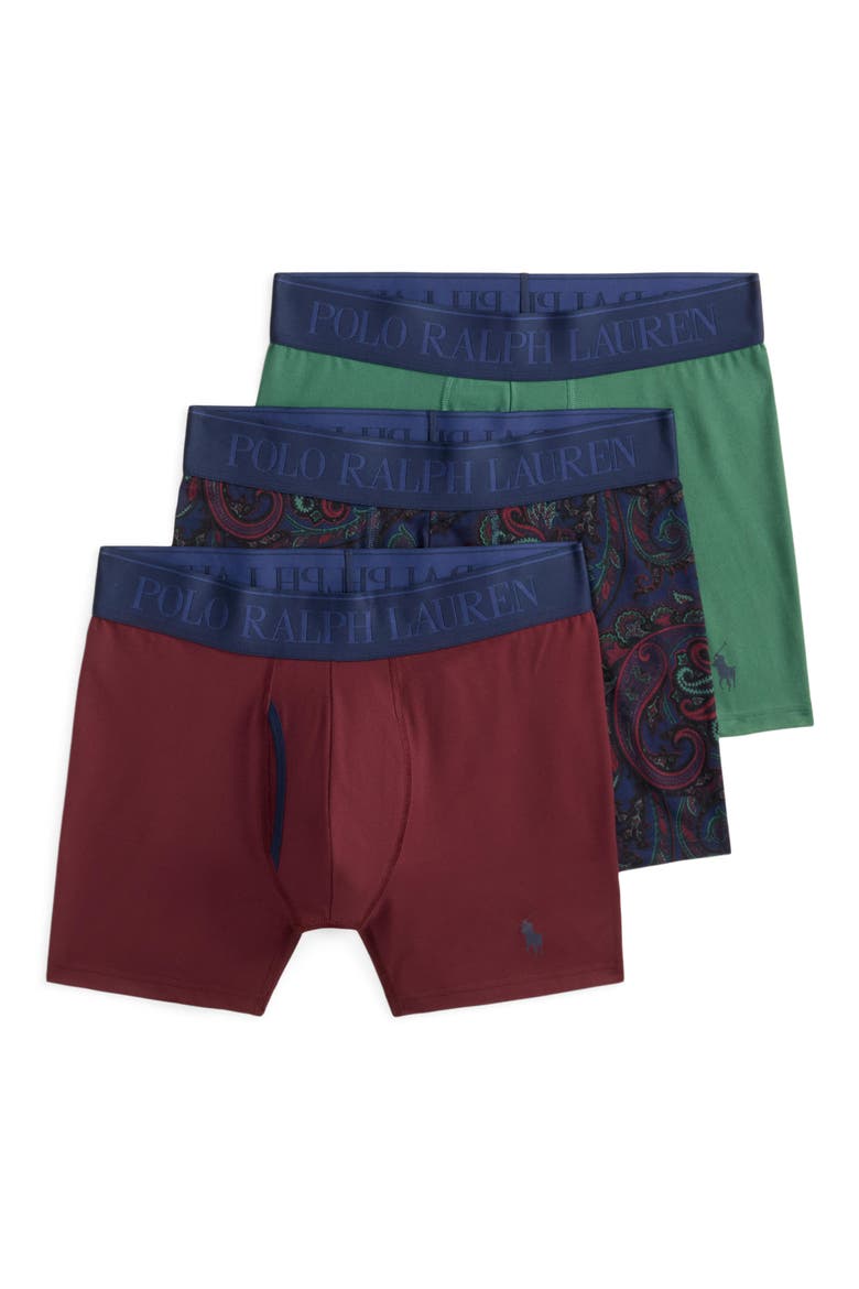 Assorted 3-Pack 4D-Flex Microfiber Boxer Briefs, Alternate, color, GREEN/ PAISLEY PRINT