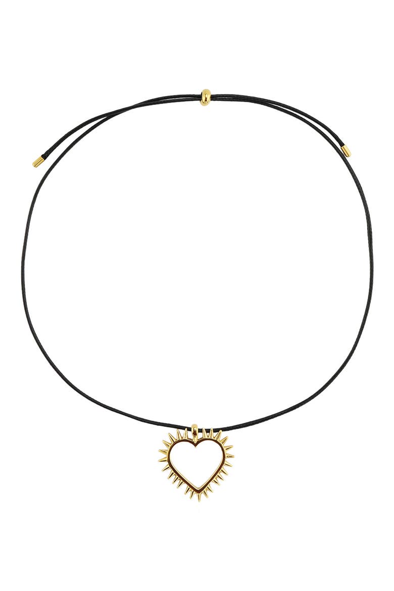 Gender Inclusive Spike Heart Pendant Necklace, Alternate, color, GOLD