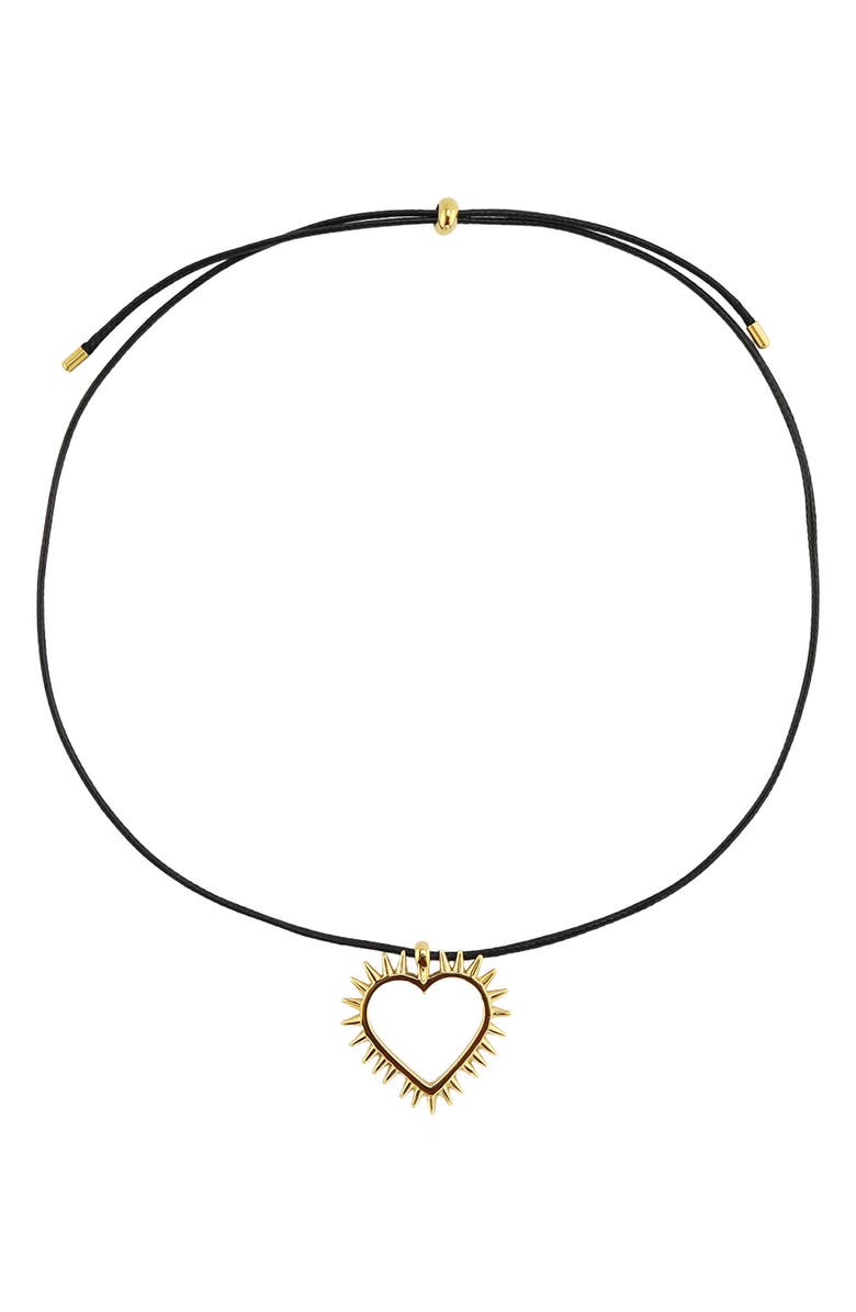 REBL Gender Inclusive Spike Heart Pendant Necklace, Alternate, color, Gold