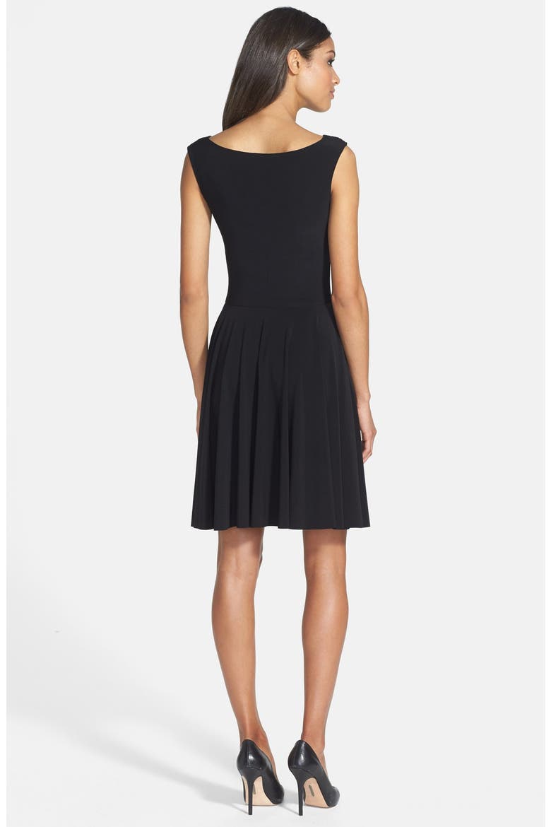 'Tara' Jersey Fit & Flare Dress, Alternate, color, BLACK