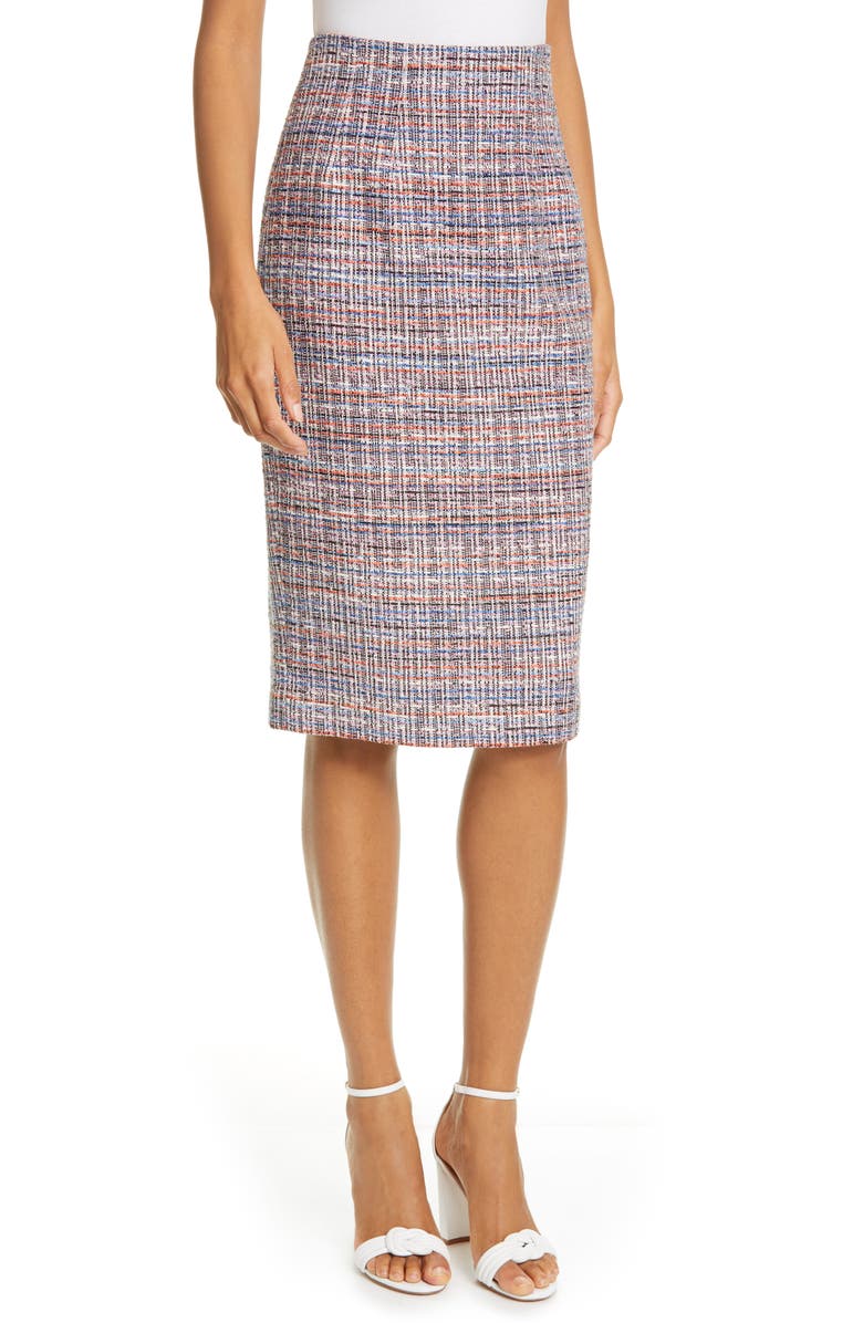 Veronica Beard Joda Tweed Pencil Skirt, Main, color, 