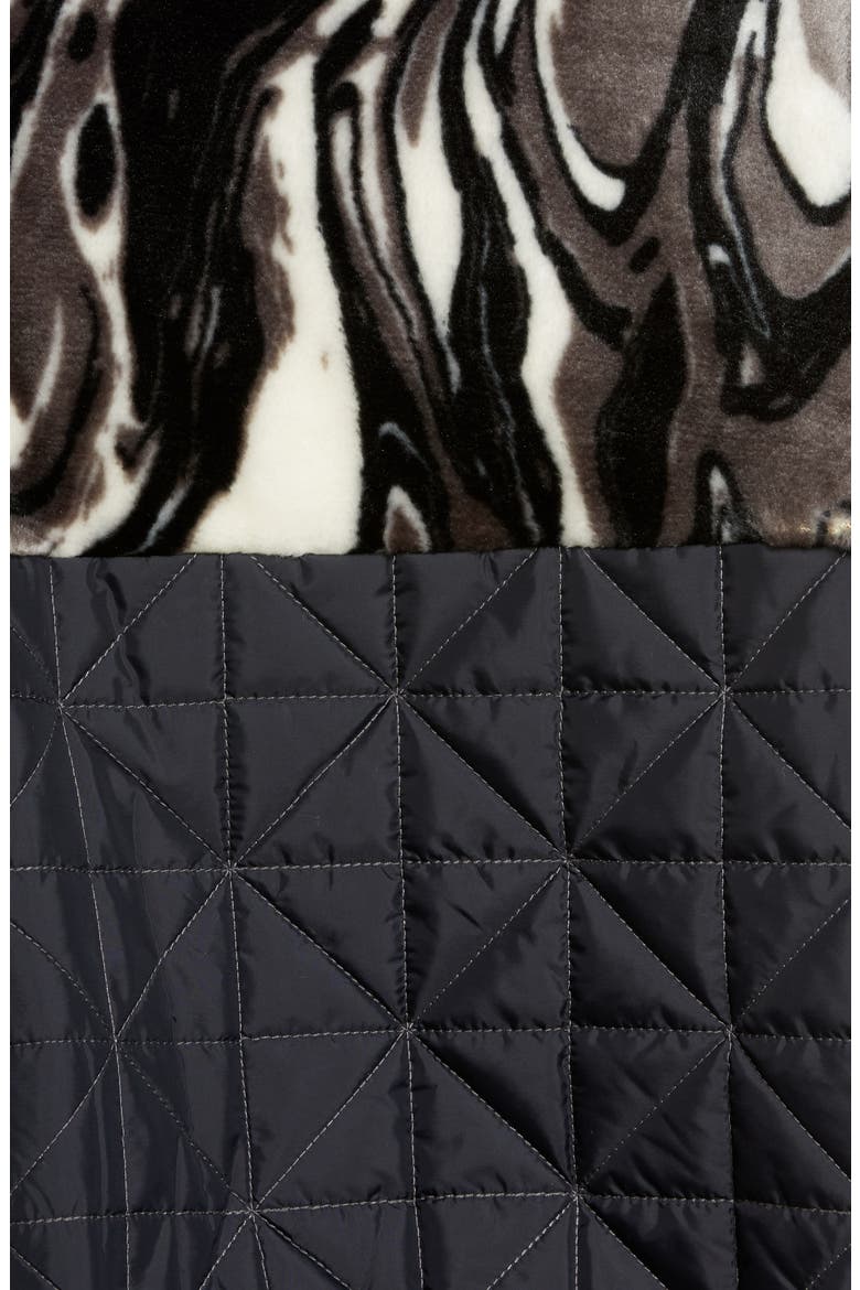 Marlene Quilted Fleece Jacket, Alternate, color, BLACK / WHITE MARBLE