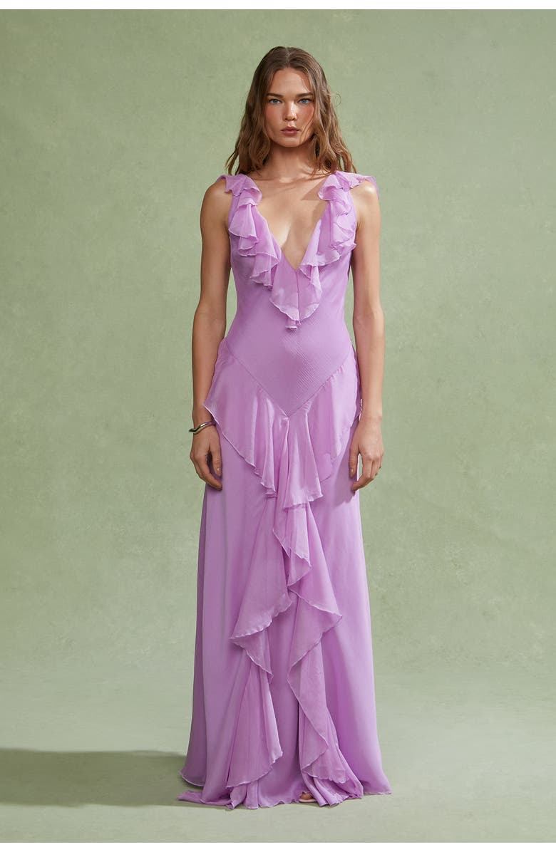 AMUR Estella Bias Gown, Main, color, Pink Dolphin