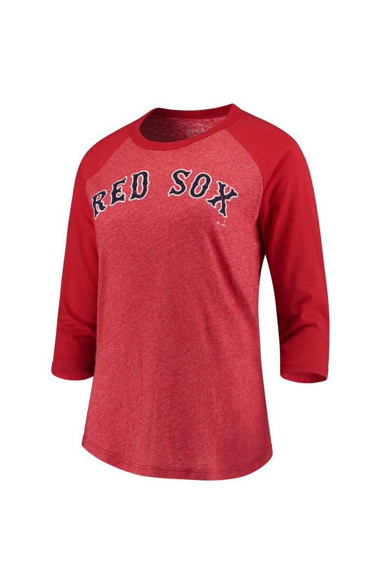 Majestic Threads Women's Majestic Threads David Ortiz Red Boston Red Sox Name & Number Tri-Blend Three-Quarter Length Raglan T-Shirt, Alternate, color, Red