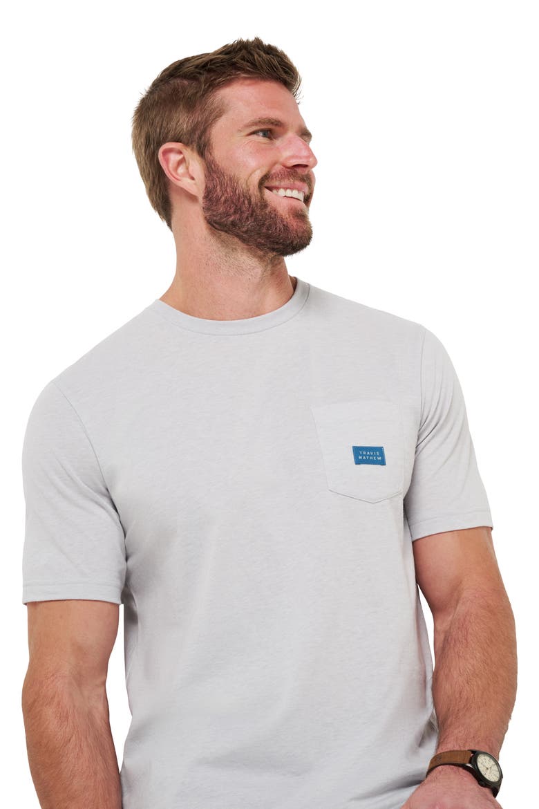 Travel Diary Cotton Graphic Pocket T-Shirt, Alternate, color, HEATHER LIGHT GREY