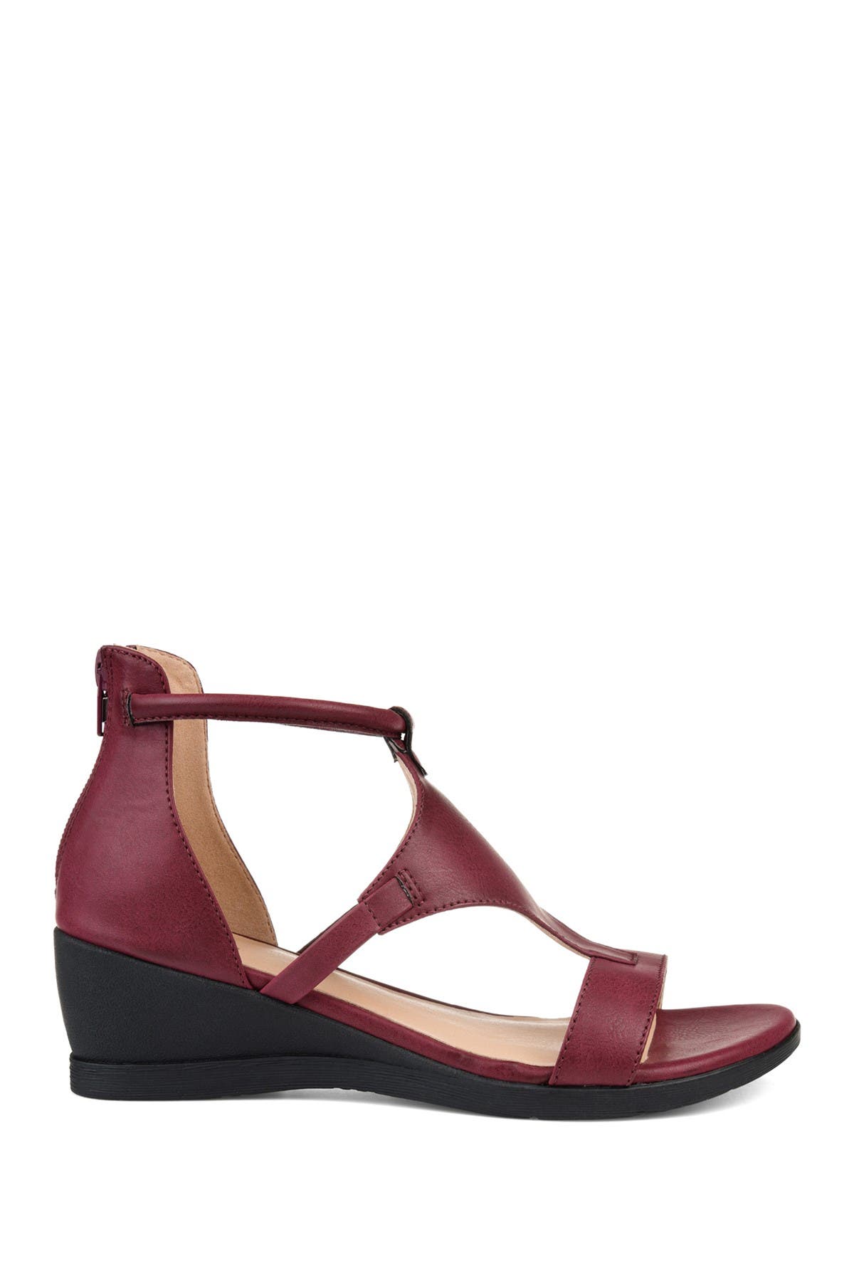 JOURNEE Trayle Wedge Sandal, Alternate, color, WINE