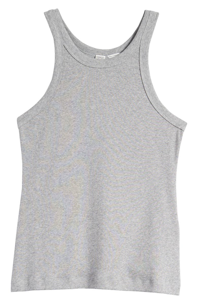 TOTEME Curved Rib Tank Top, Alternate, color, Grey Melange 074
