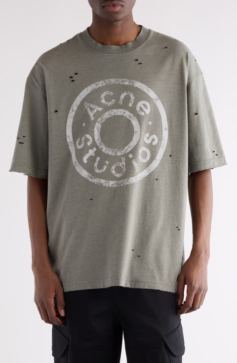 Oversize Ripped Logo Graphic T-Shirt
