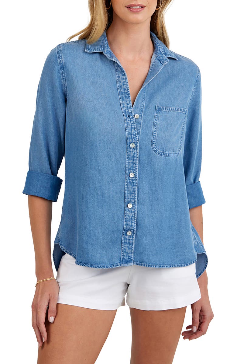 Bella Dahl Chambray Button-Up Shirt, Main, color, Indigo Harbor Wash