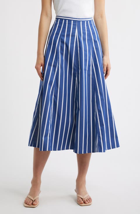 A-Line Poplin Midi Skirt