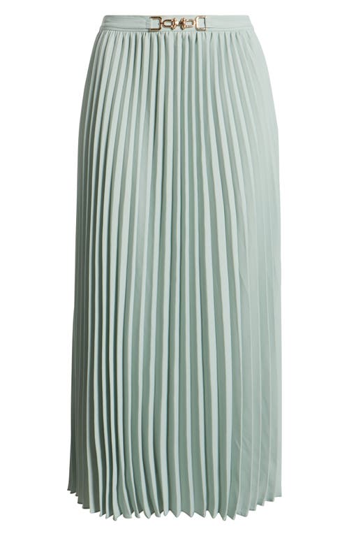 Anne Klein Belted Pull-on Pleated Skirt In Green