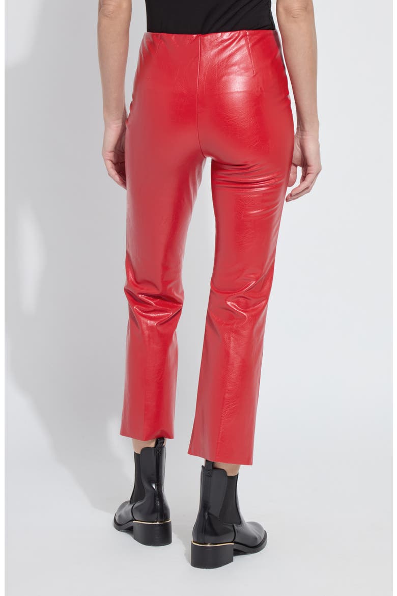 'Lyssentials Elysse Faux Leather Ankle Bootcut Pants, Alternate, color, EXTRA ORDINARY RED