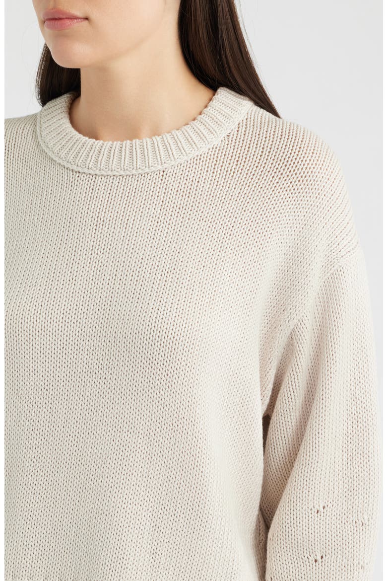 Organic Cotton Crewneck Sweater, Alternate, color, PALE STRIPE