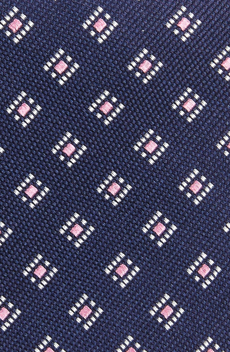 David Donahue Diamond Medallion Print Silk Tie, Alternate, color, 