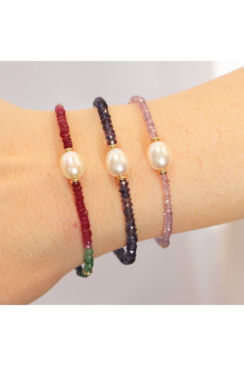 Iolite Bead Pearl Necklace, Alternate, color, Dark Blue