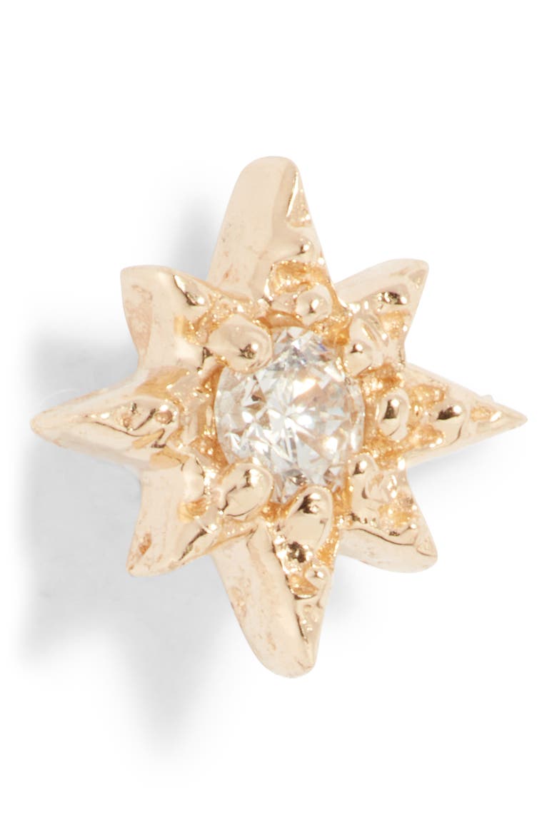 Petite Diamond North Star Stud Earrings, Alternate, color, GOLD/ DIAMOND