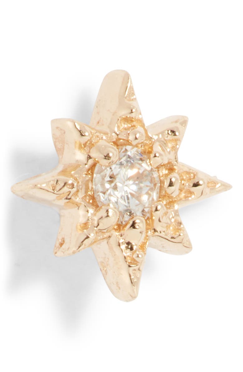 Anzie Petite Diamond North Star Stud Earrings, Alternate, color, Gold/ Diamond