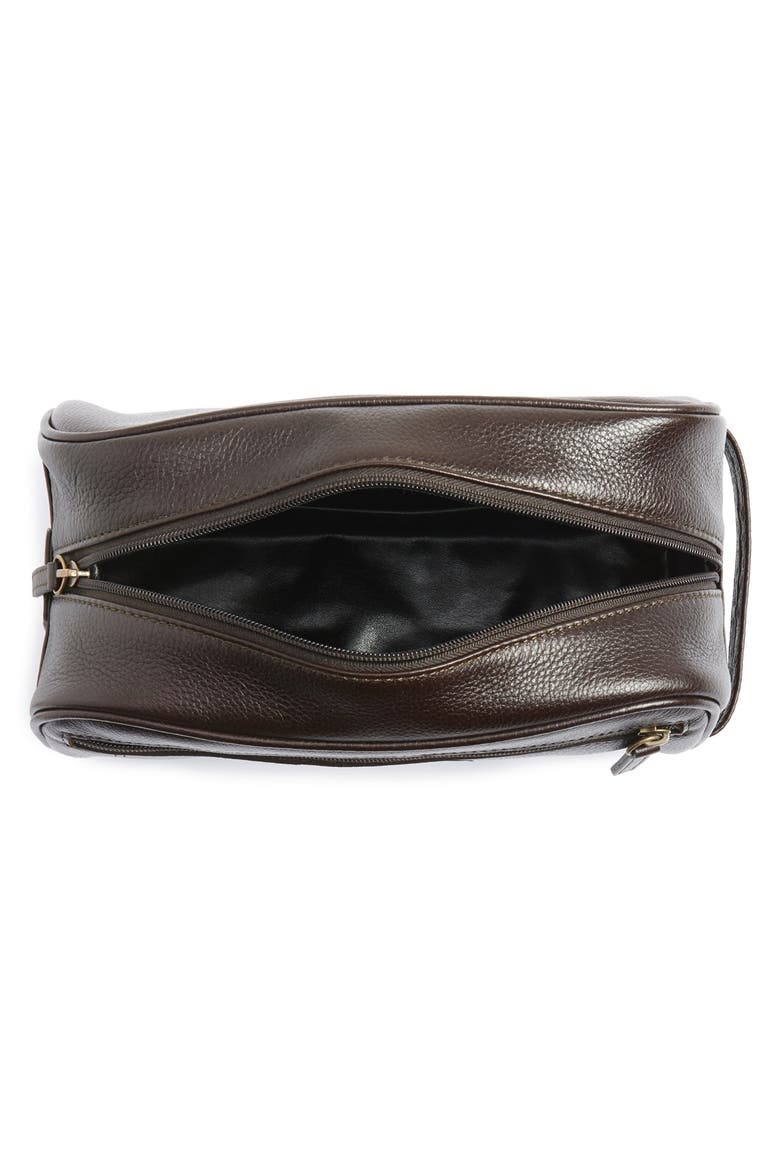 Leather Travel Kit, Alternate, color, DARK BROWN