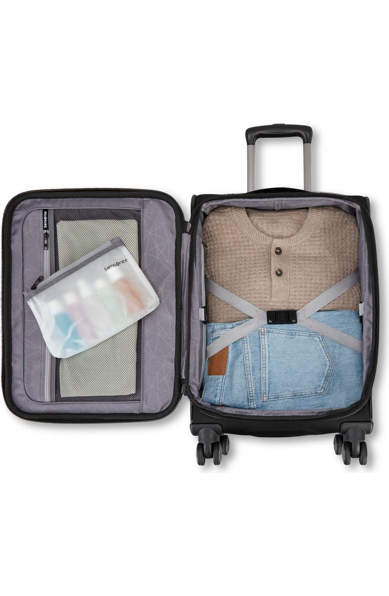 Samsonite Ascella 4 Softside Expandable 20" Carry On Spinner, Alternate, color, Black