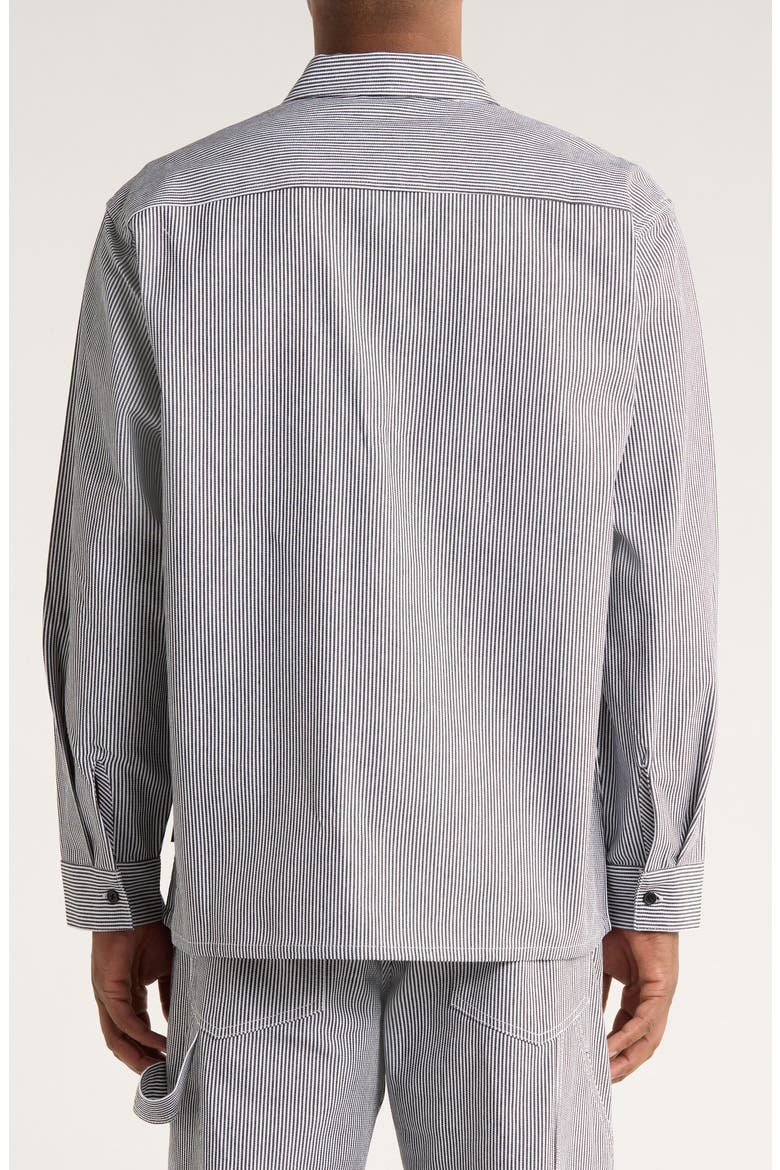 Utility Stripe Oversize Button-Up Shirt, Alternate, color, HICKORY