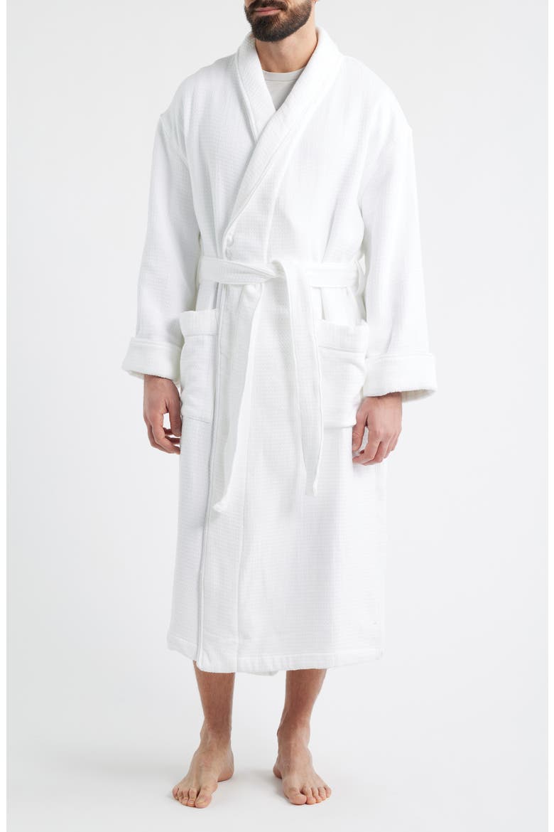 Aberdeen Waffle Knit Robe, Main, color, WHITE
