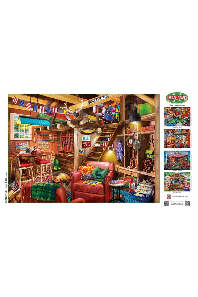 Fish Hunt & Hibernate 1000 Piece Puzzle, Alternate, color, Multicolor
